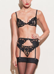 Rosie Mesh & Lace Underwired Bra Black